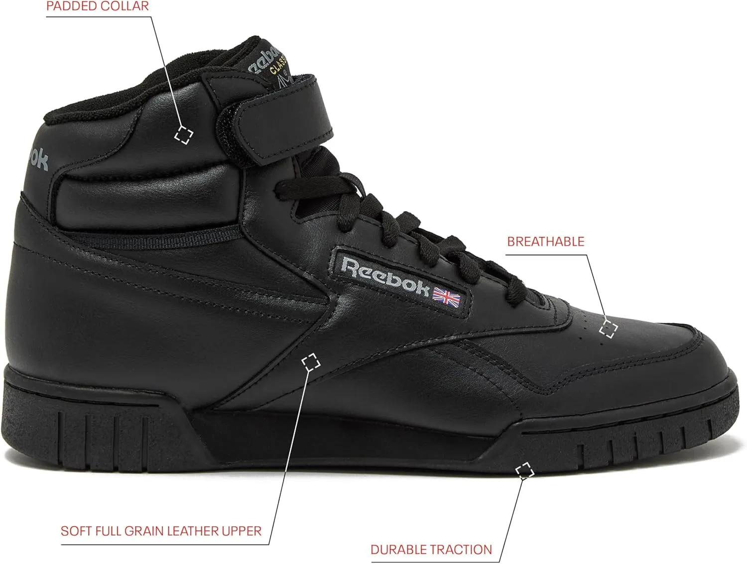 Reebok EX-O-FIT HI High Top Basketball Shoes for Men, Retro Men's Sneakers