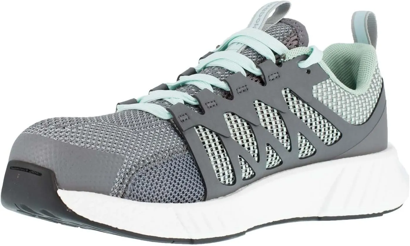 Reebok Women's Rb431 Fusion Flexweave Safety Composite Toe Athletic Work Shoe Black and Grey Industrial