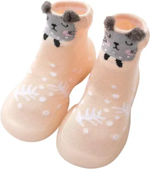 Running Led Infant Non-Slip Cartoon Socks Elastic Walkers Toddler Animals First Baby Shoes Slip on Shoes Girls