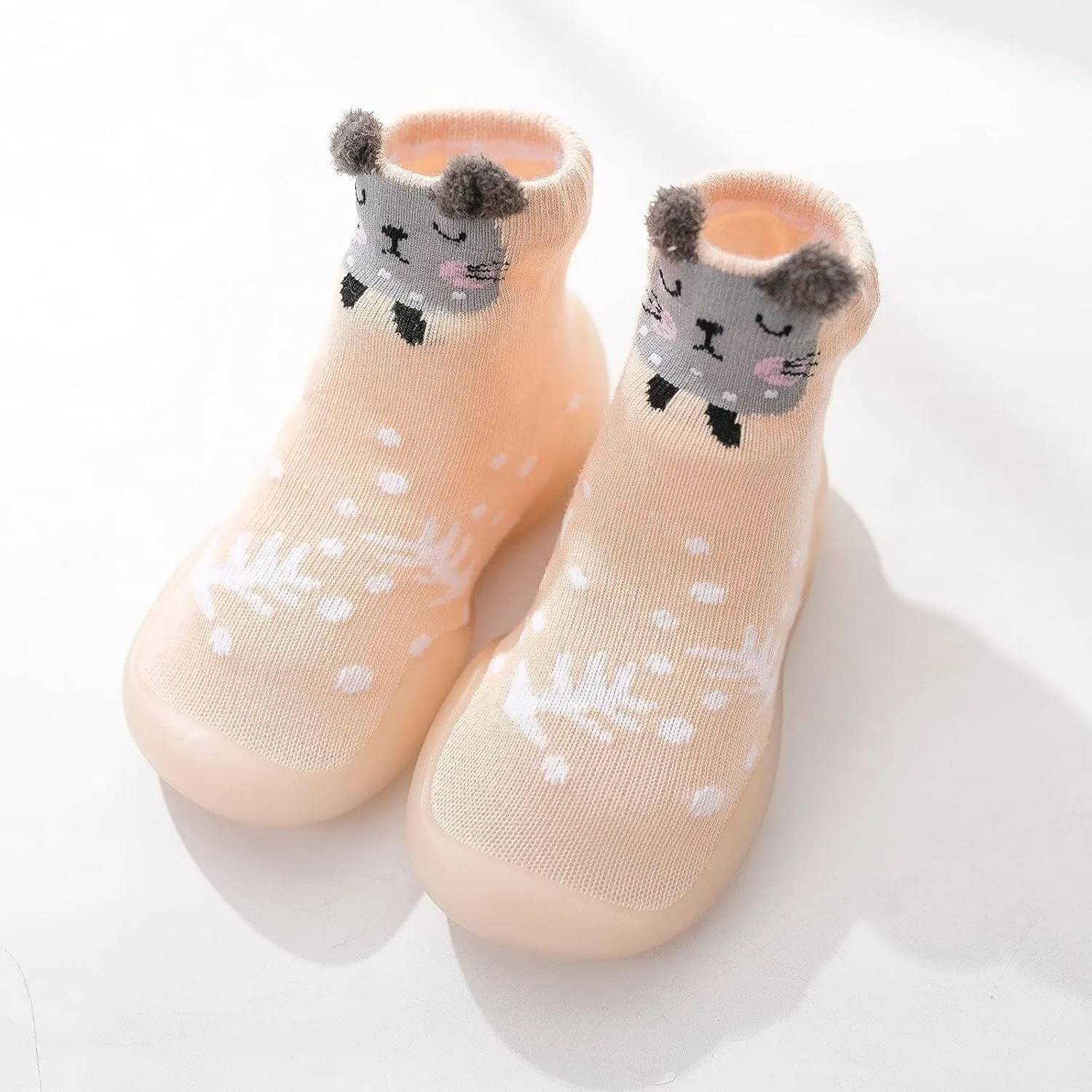 Running Led Infant Non-Slip Cartoon Socks Elastic Walkers Toddler Animals First Baby Shoes Slip on Shoes Girls