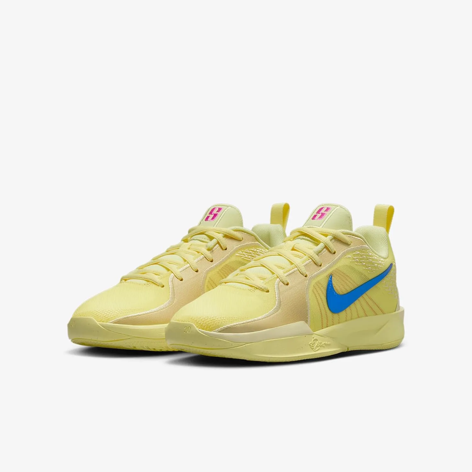 Sabrina 2 "Court Vision Big Kids' Basketball Shoes (FQ7376-800, Citron Tint/Alabaster/Laser Fuchsia/Royal Pulse)