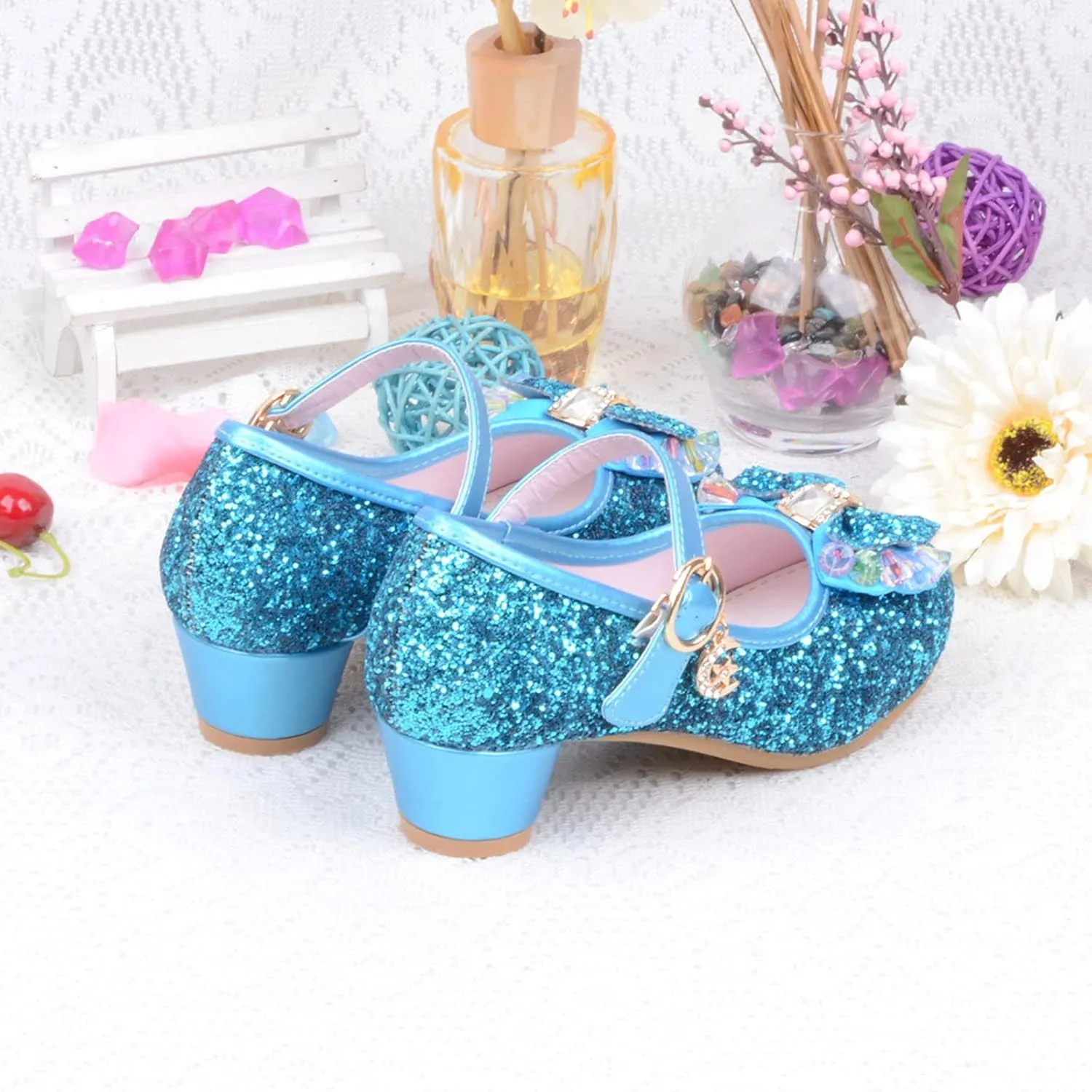 Shoes for Girls, 5-13 Years Infant Kids Baby Girls Pearl Crystal Bling Bowknot Single Princess Shoes Sandals