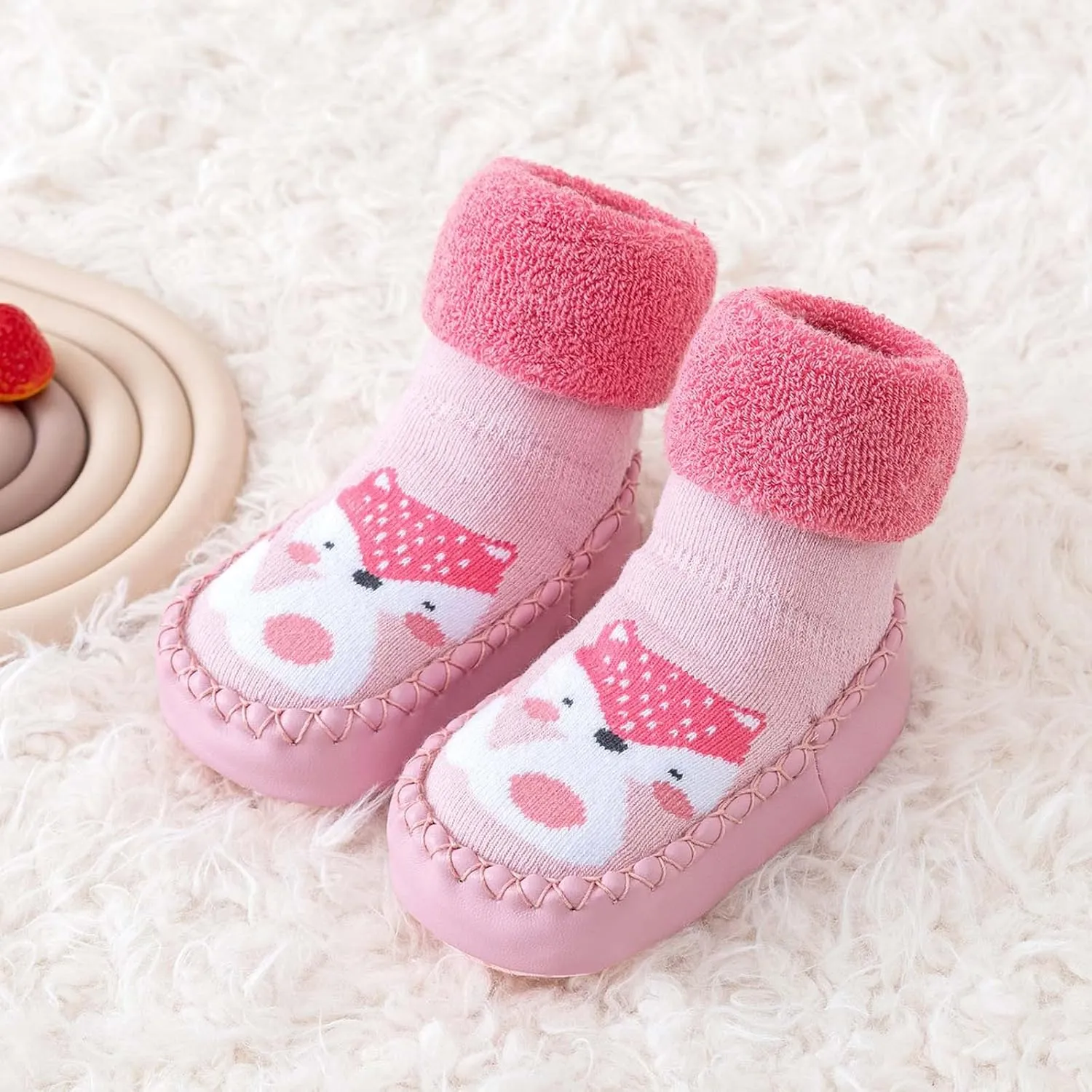 Shoes for Kids,Autumn Winter Children Toddler Shoes Flat Bottom Non Slip Socks Shoes Warm Cartoon Pattern Cute Shoes