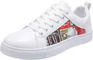Slip On Casual Shoes Women's Sneakers in White in Wide Width Work Shoes Women Slip on Non Slip Low Top Casual Loafers for Women Dressy Womens White Sneakers