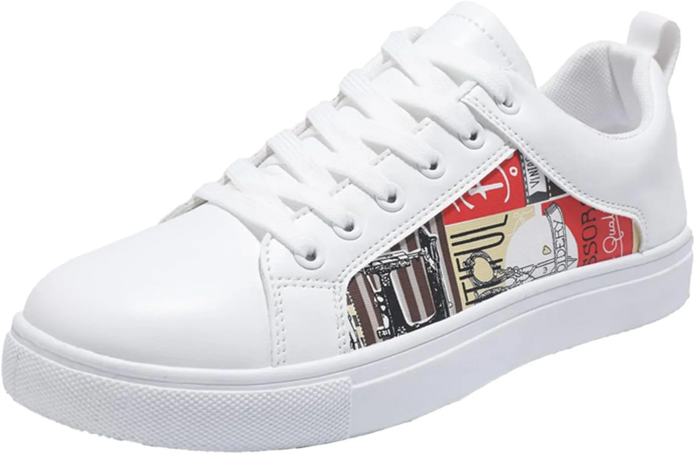 Slip On Casual Shoes Women's Sneakers in White in Wide Width Work Shoes Women Slip on Non Slip Low Top Casual Loafers for Women Dressy Womens White Sneakers