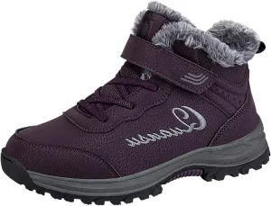 Snow Boots for Women Warm Fur lined Winter Boots Anti-Slip Comfortable Ankle Boots Cold Weather Boot Casual Fashion Lace Up Sneakers Outdoor Hiking Boots for Women Walking Shoes