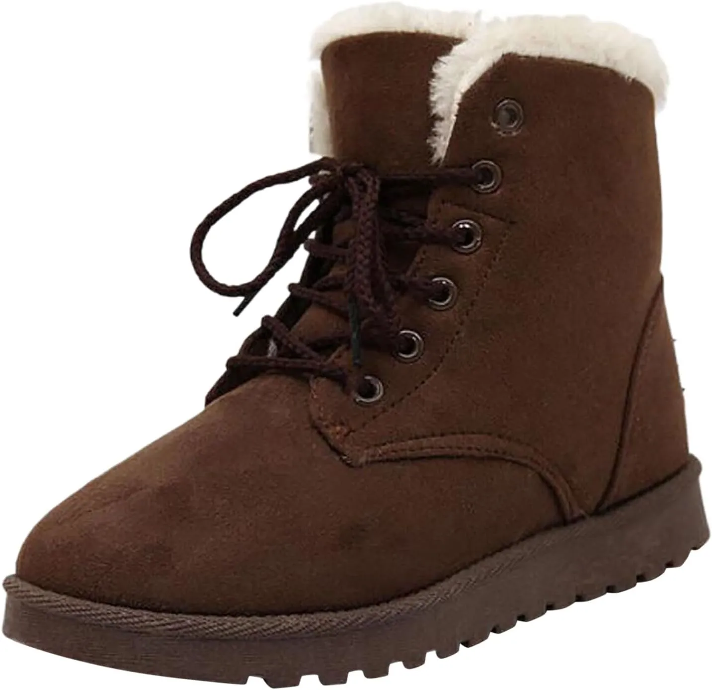 Snow Boots for Women Women's Ankle Boots Winter Cloth Lace up Round Toe Warm Comfortable Outdoor Short Leather Boots