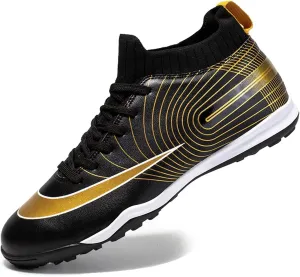 Soccer Cleats Boys,Casual High-top Turf Youth Football Cleats,Comfortable Breathable TF Cleats Kids Football Shoes,Non-Slip,for Outdoor/Athletics