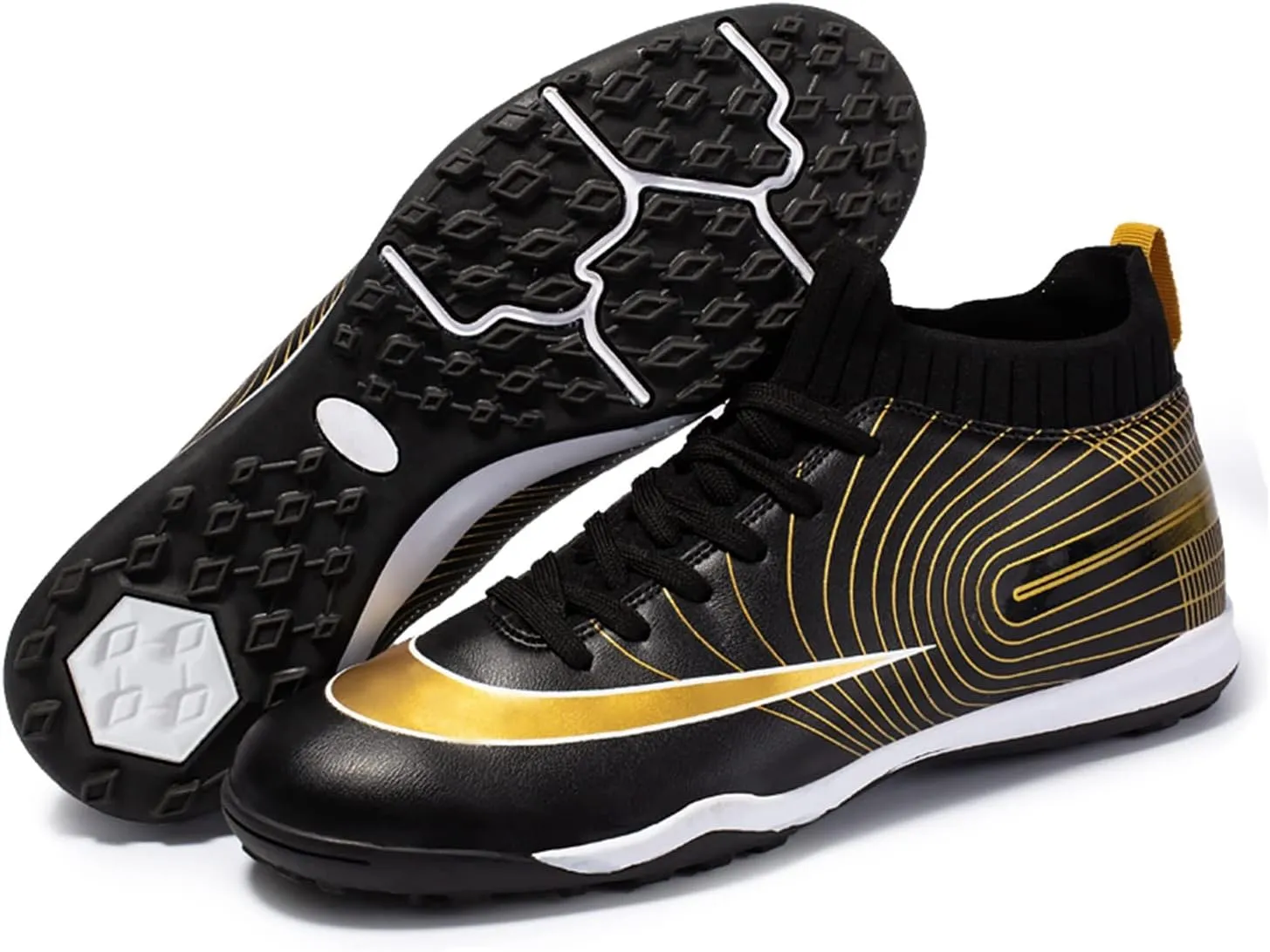 Soccer Cleats Boys,Casual High-top Turf Youth Football Cleats,Comfortable Breathable TF Cleats Kids Football Shoes,Non-Slip,for Outdoor/Athletics