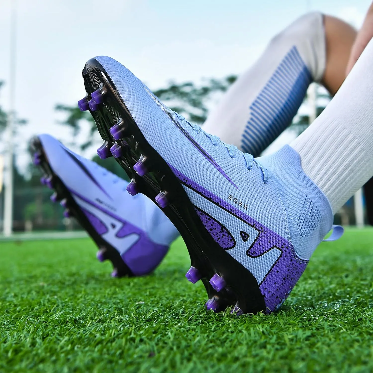 Soccer Cleats for Mens Womens Indoor Soccer Shoes Unisex Baseball Turf Shoes Youth Rugby Shoes Adult AG FG TF Football Boots Wide Training Sneaker