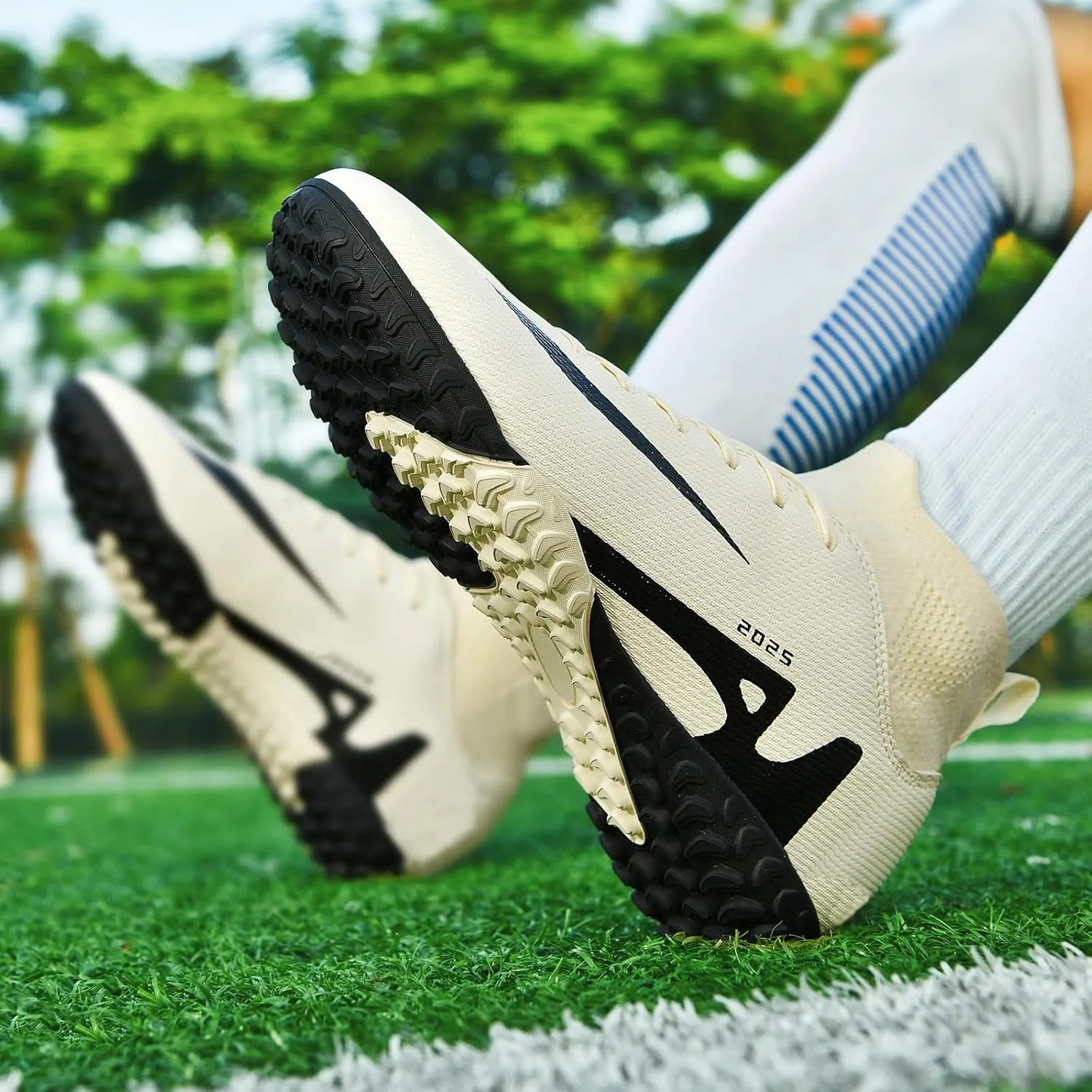 Soccer Cleats for Mens Womens Indoor Soccer Shoes Unisex Baseball Turf Shoes Youth Rugby Shoes Adult AG FG TF Football Boots Wide Training Sneaker