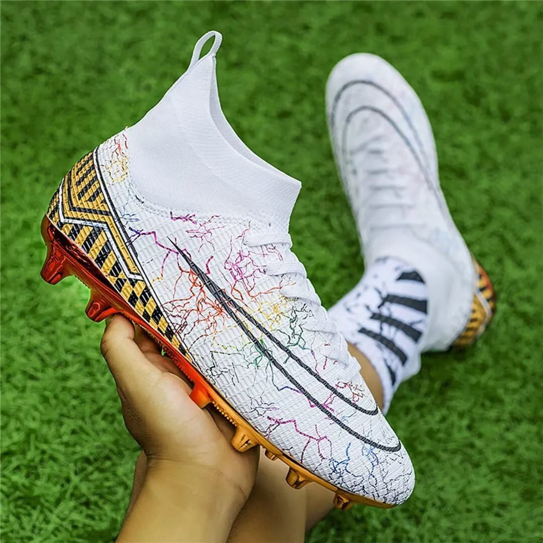 Soccer Cleats for Mens Womens Soccer Shoes High top Outdoor Footall Boots Ankle Professional Training Sneakers