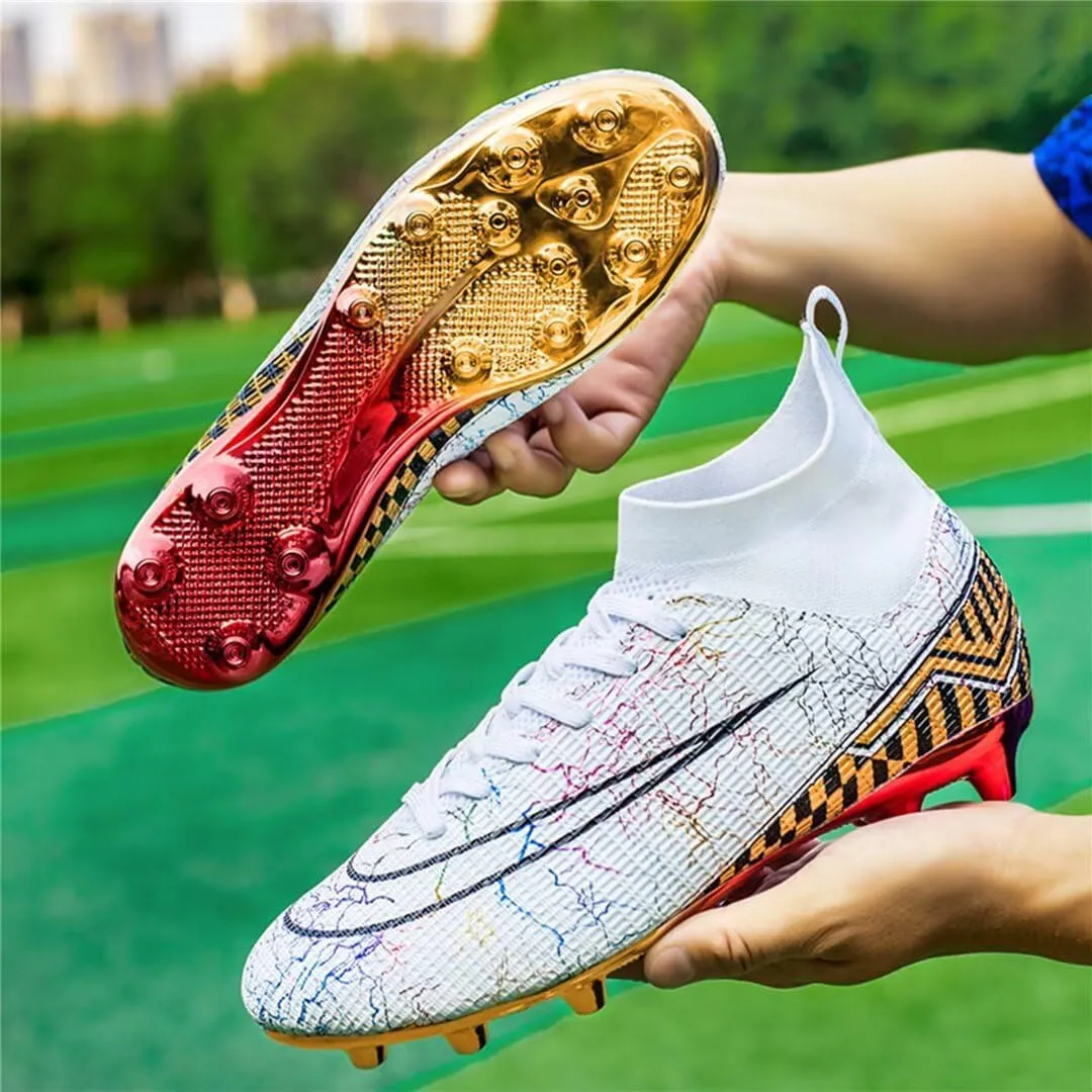Soccer Cleats for Mens Womens Soccer Shoes High top Outdoor Footall Boots Ankle Professional Training Sneakers