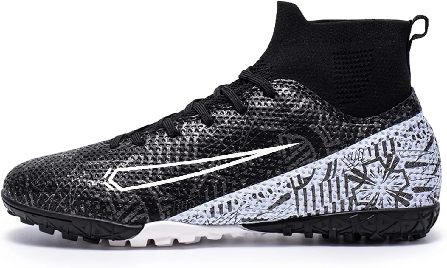 Soccer Cleats for Mens Womens Turf Soccer Shoes Indoor Footall Cleats High Ankle TF AG FG Football Boots Wide Training Sneaker