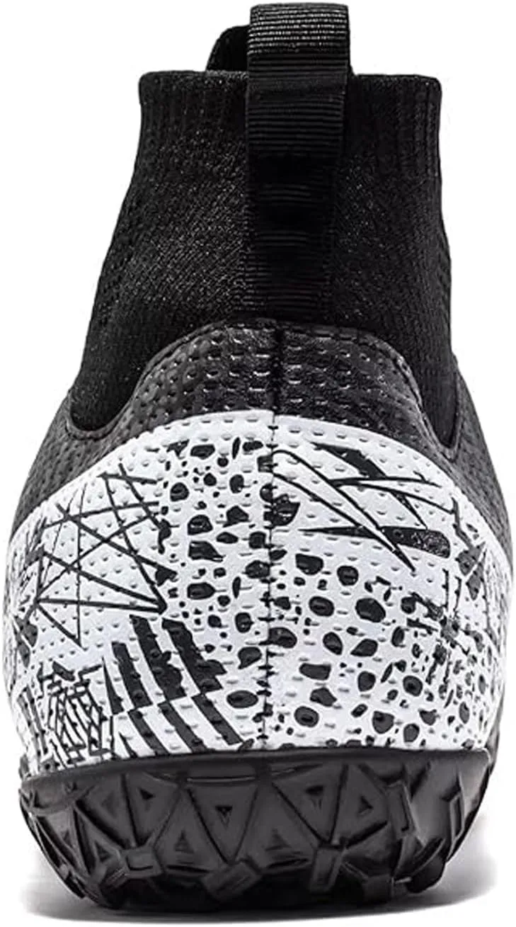 Soccer Cleats for Mens Womens Turf Soccer Shoes Indoor Footall Cleats High Ankle TF AG FG Football Boots Wide Training Sneaker