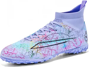 Soccer Cleats for Mens Womens Turf Soccer Shoes Indoor Footall Cleats High Ankle TF AG FG Football Boots Wide Training Sneaker