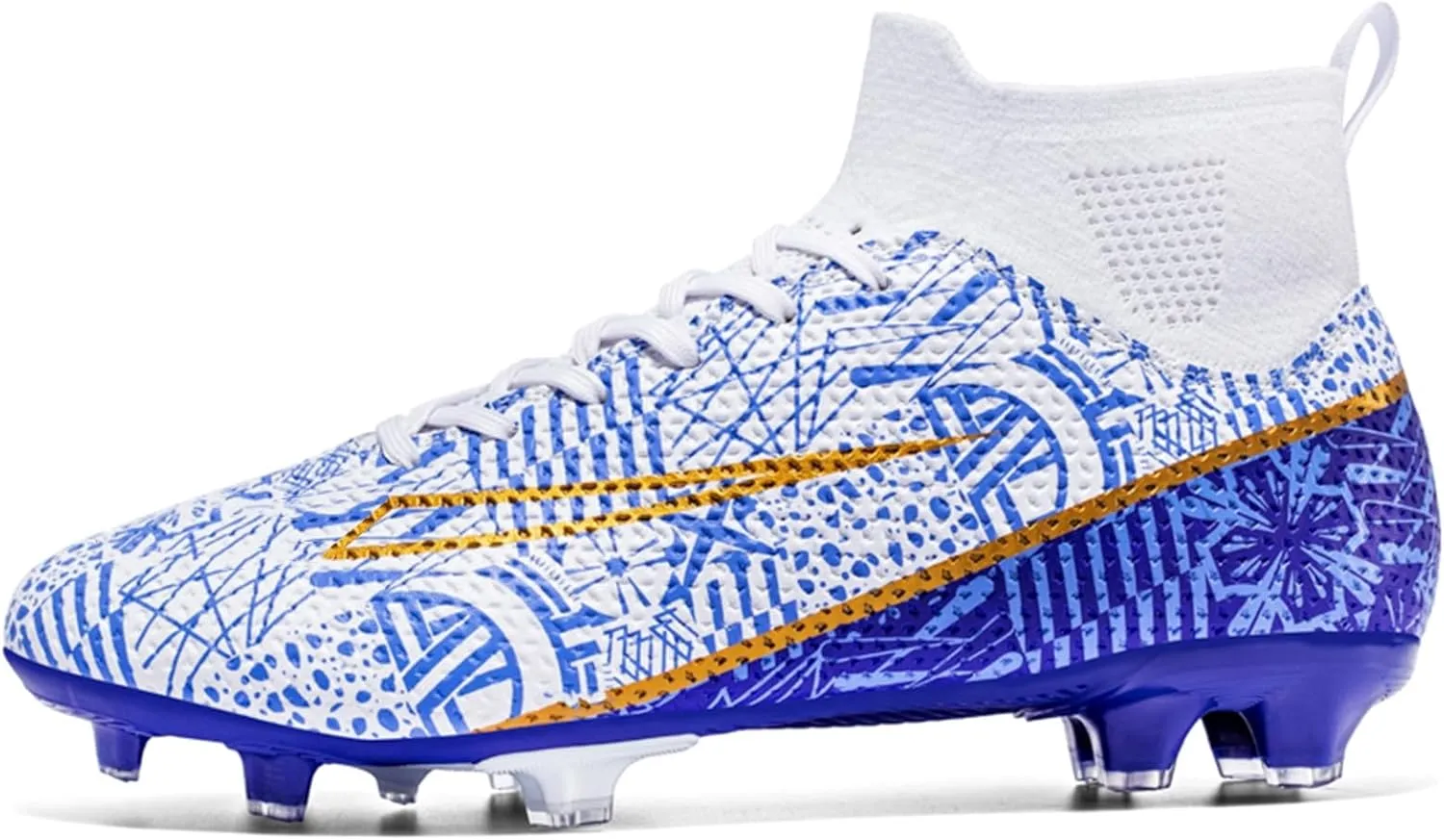 Soccer Cleats for Mens Womens Turf Soccer Shoes Indoor Footall Cleats High Ankle TF AG FG Football Boots Wide Training Sneaker