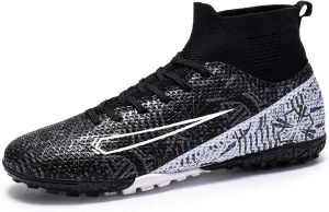 Soccer Cleats for Mens Womens Turf Soccer Shoes Indoor Footall Cleats High Ankle TF AG FG Football Boots Wide Training Sneaker