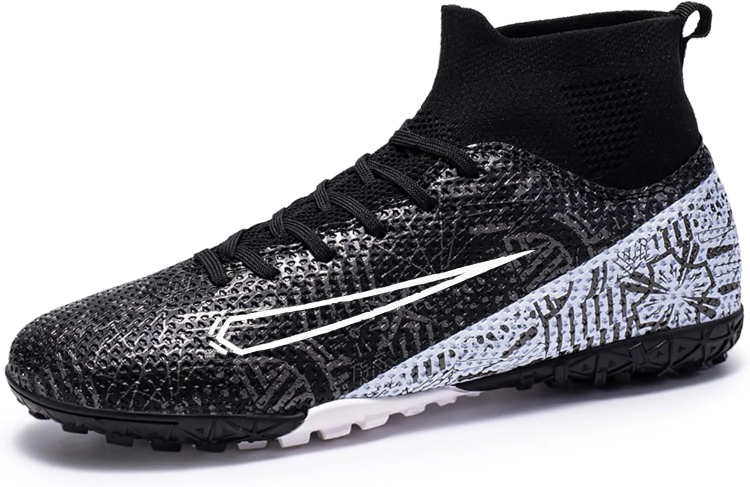 Soccer Cleats for Mens Womens Turf Soccer Shoes Indoor Footall Cleats High Ankle TF AG FG Football Boots Wide Training Sneaker