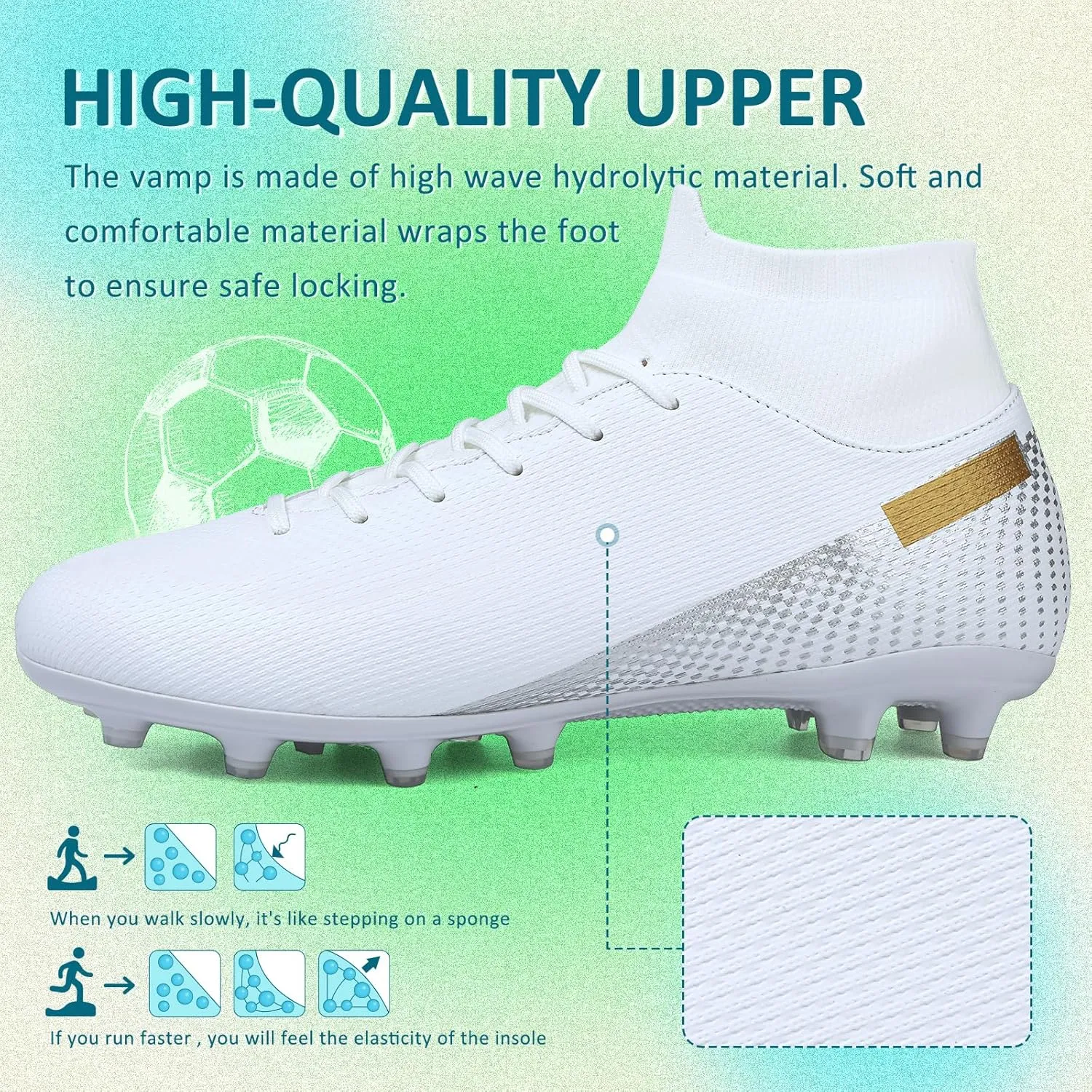 Soccer Cleats Mens Women Outdoor Soccer Shoes for Big Boy AG/FG