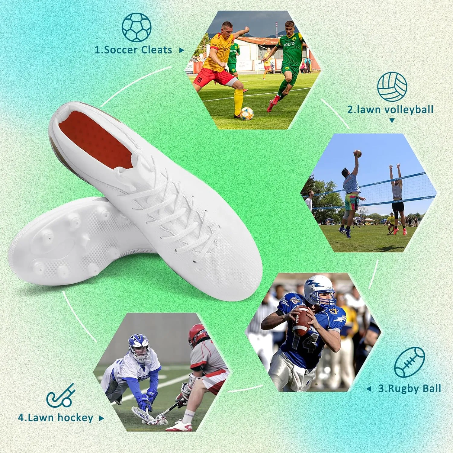 Soccer Cleats Mens Women Outdoor Soccer Shoes for Big Boy AG/FG