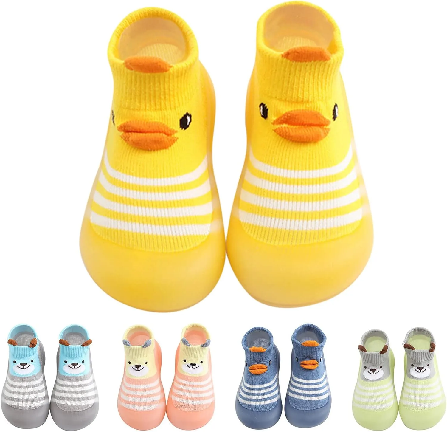 Sock Shoes for Kids Duck Boots Toddler Slip On Sneakers Lightweight Non-Slip Rubber Sole Baby First Walking Shoes