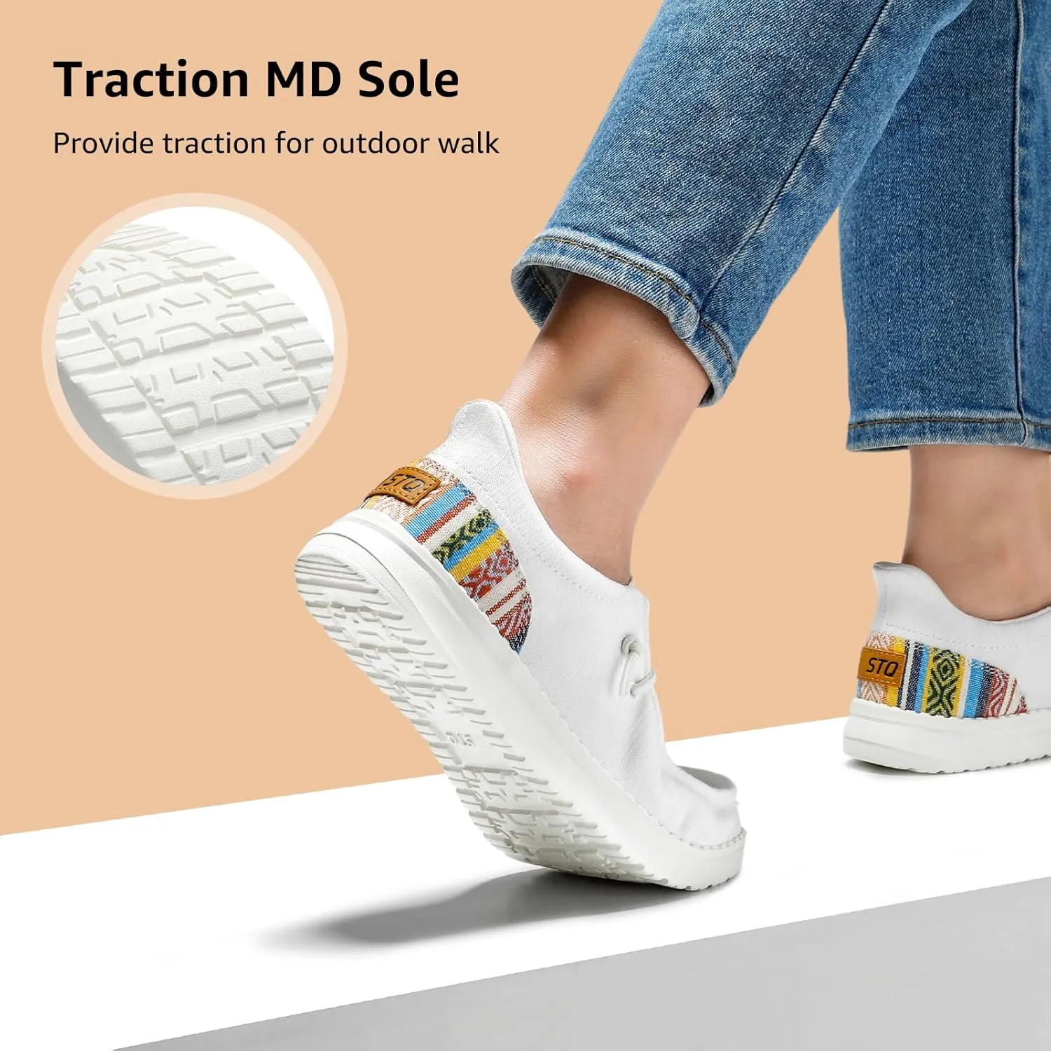 STQ Women Slip on Maternity Shoes丨Orthopedic Plantar Fasciitis Relief Ultralight Sneakers