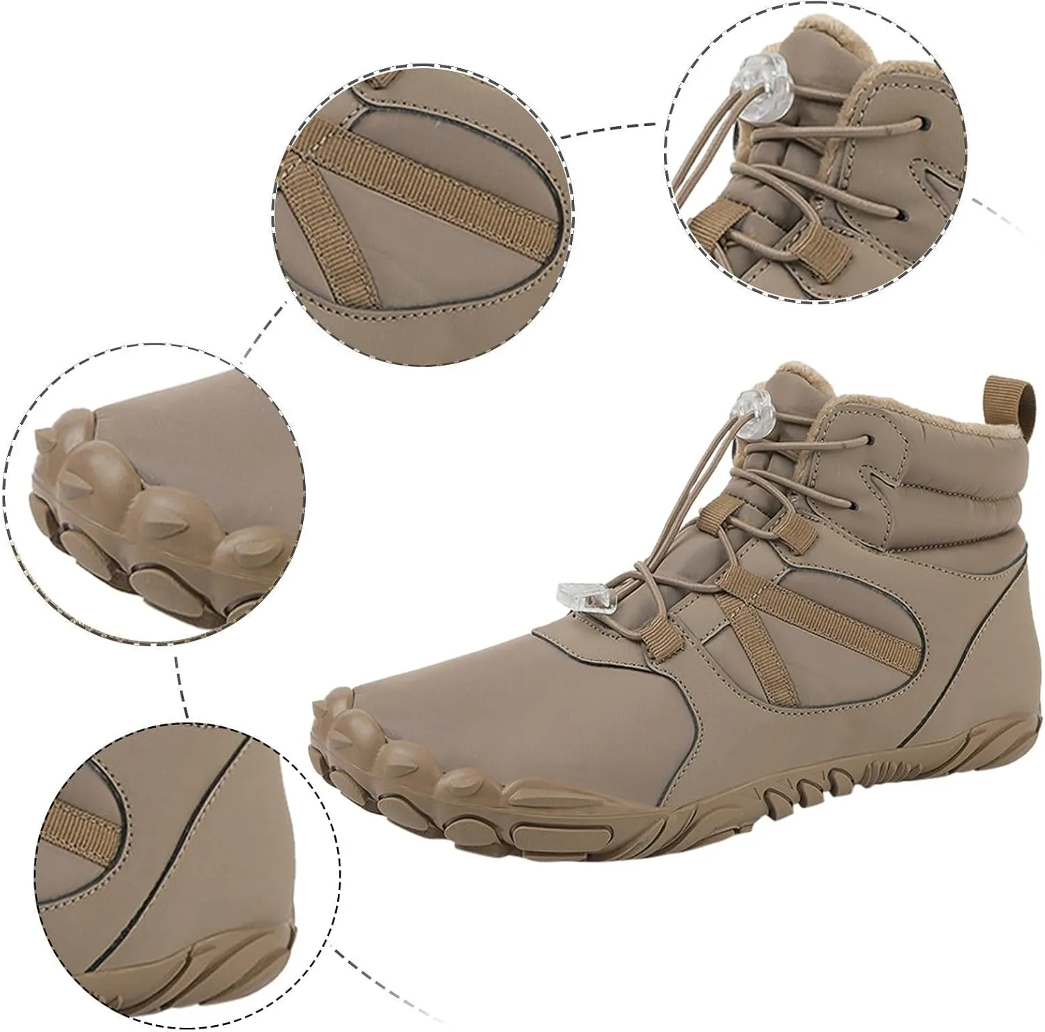 Teen Girls Winter Boots Waterproof Hiking Boots Lightweight Ankle Shoes Plush Lined Snow Boots Work Boots for Women