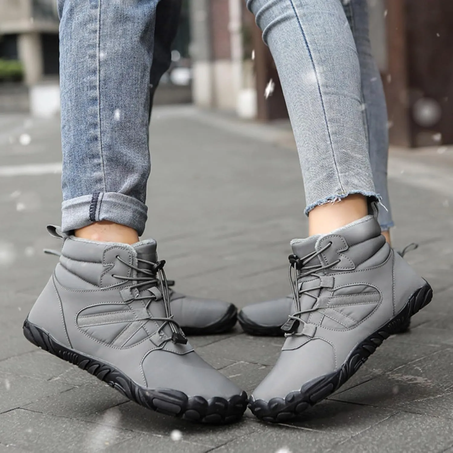 Teen Girls Winter Boots Waterproof Hiking Boots Lightweight Ankle Shoes Plush Lined Snow Boots Work Boots for Women