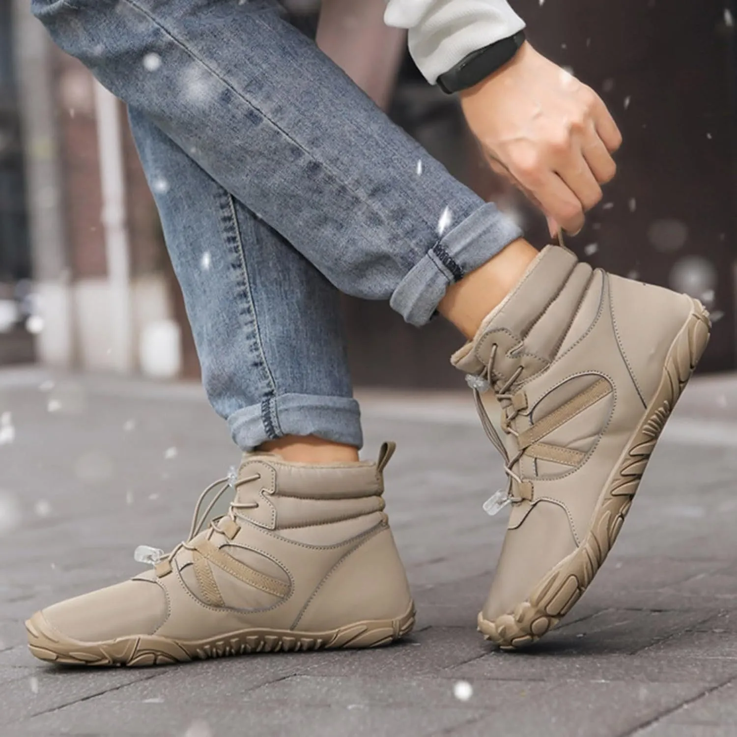 Teen Girls Winter Boots Waterproof Hiking Boots Lightweight Ankle Shoes Plush Lined Snow Boots Work Boots for Women