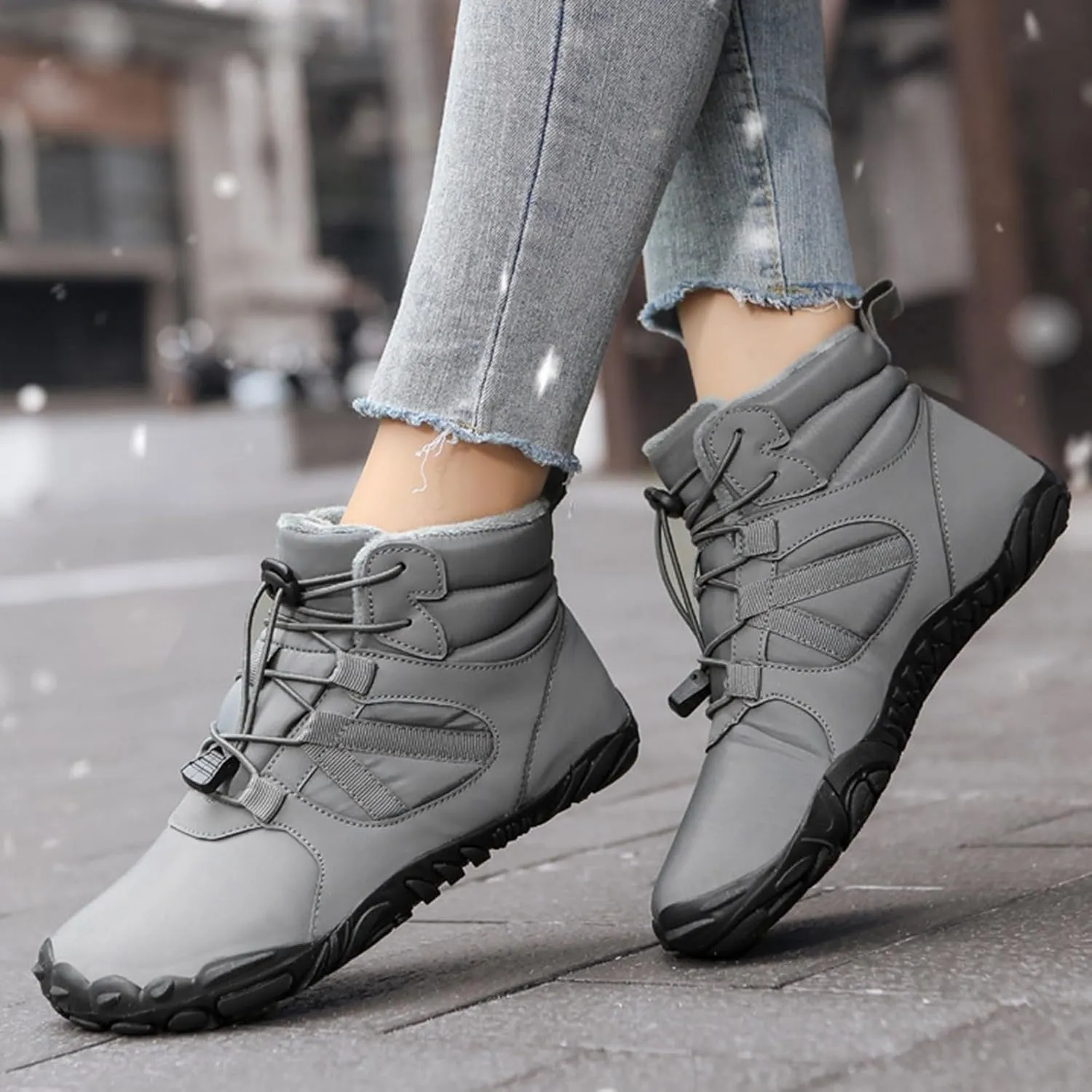 Teen Girls Winter Boots Waterproof Hiking Boots Lightweight Ankle Shoes Plush Lined Snow Boots Work Boots for Women