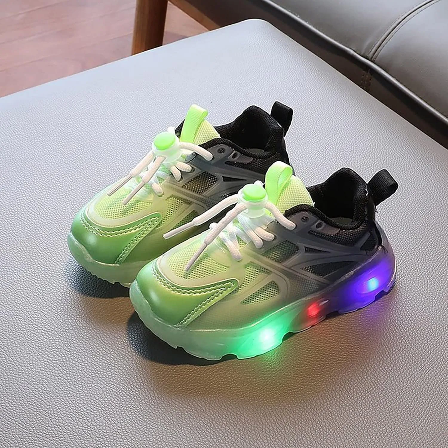 Toddler Baby Girls Boys Light Up Shoes Kids Mesh Breathable Led Flashing Sneakers Lace Up Athletic School Shoes 1