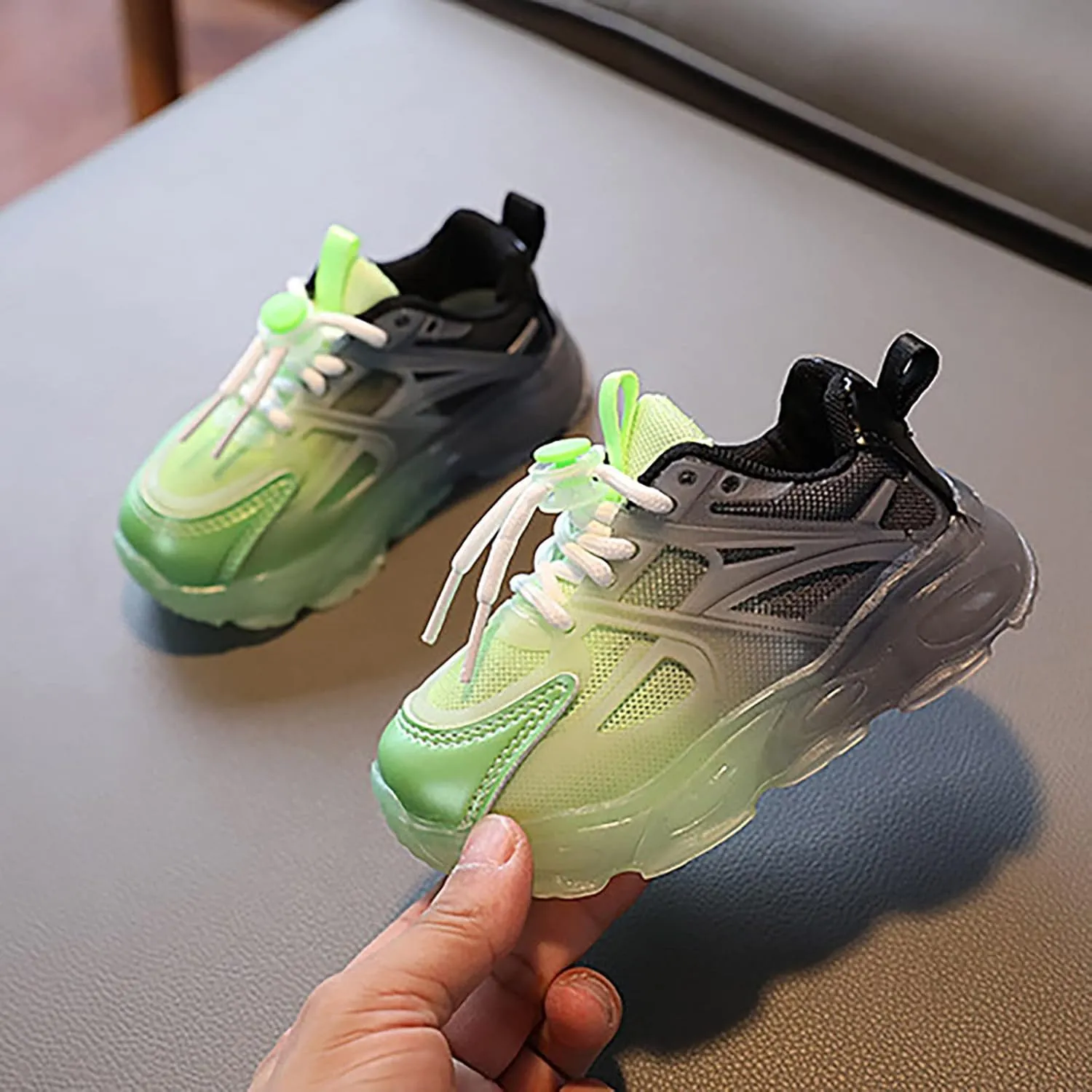 Toddler Baby Girls Boys Light Up Shoes Kids Mesh Breathable Led Flashing Sneakers Lace Up Athletic School Shoes 1