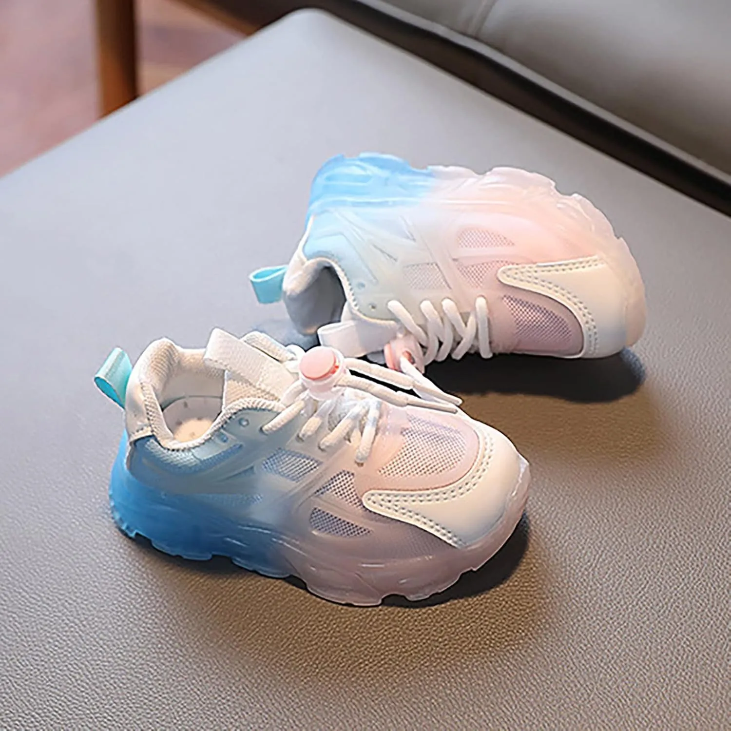 Toddler Baby Girls Boys Light Up Shoes Kids Mesh Breathable Led Flashing Sneakers Lace Up Athletic School Shoes 1