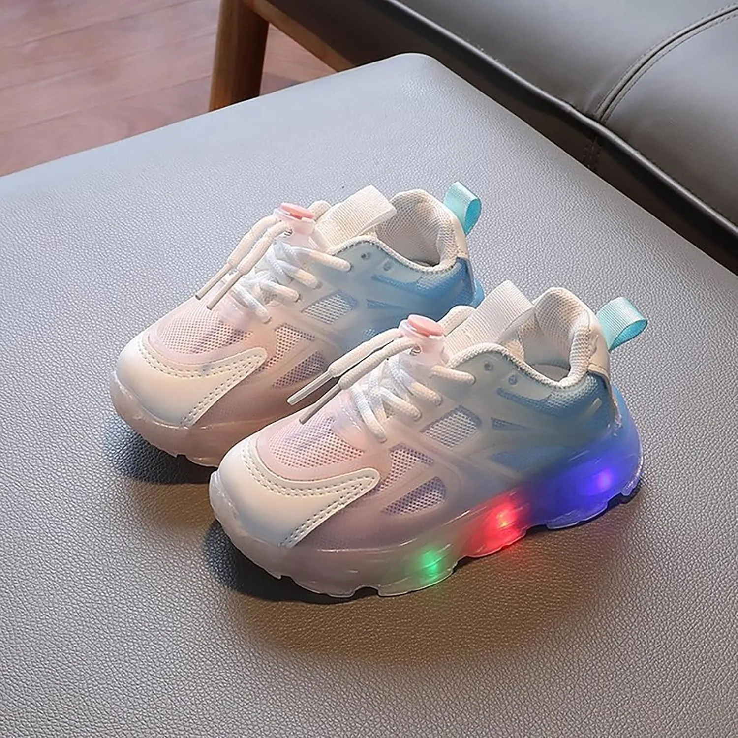 Toddler Baby Girls Boys Light Up Shoes Kids Mesh Breathable Led Flashing Sneakers Lace Up Athletic School Shoes 1