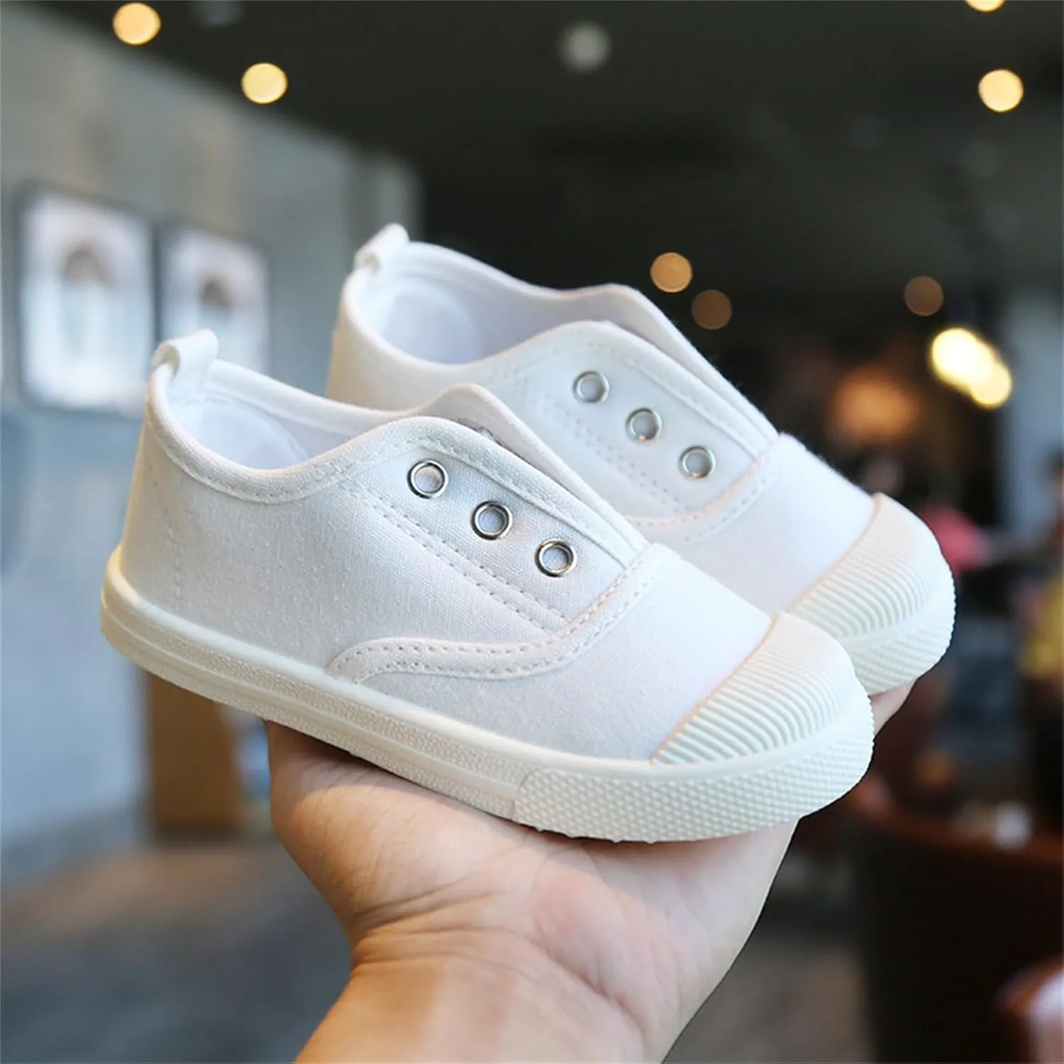 Toddler Boys Girls Low Top Canvas Slip On Shoes Lightweight Kids Sneakers School Runing Tennis Shoes Casual