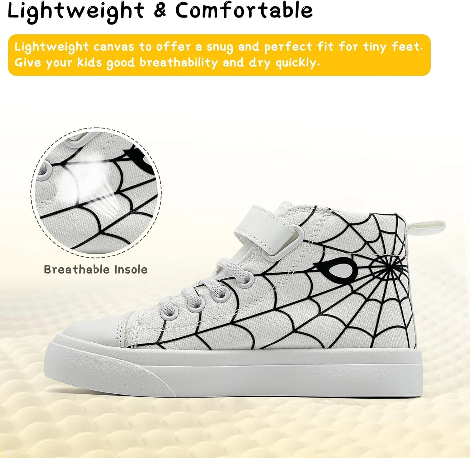 Toddler Boys Girls Shoes Kids High Top Canvas Sneakers Hook and Loops Lightweight Cartoon Casual Sneakers Walking Shoes