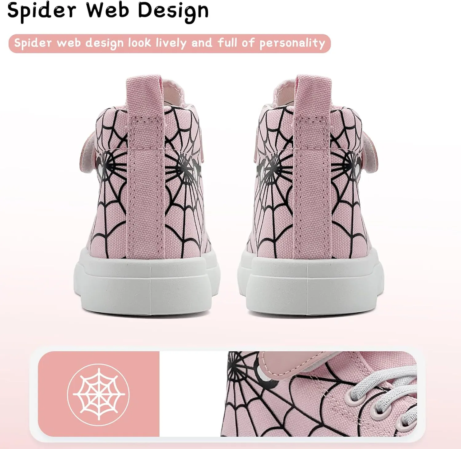 Toddler Boys Girls Shoes Kids High Top Canvas Sneakers Hook and Loops Lightweight Cartoon Casual Sneakers Walking Shoes