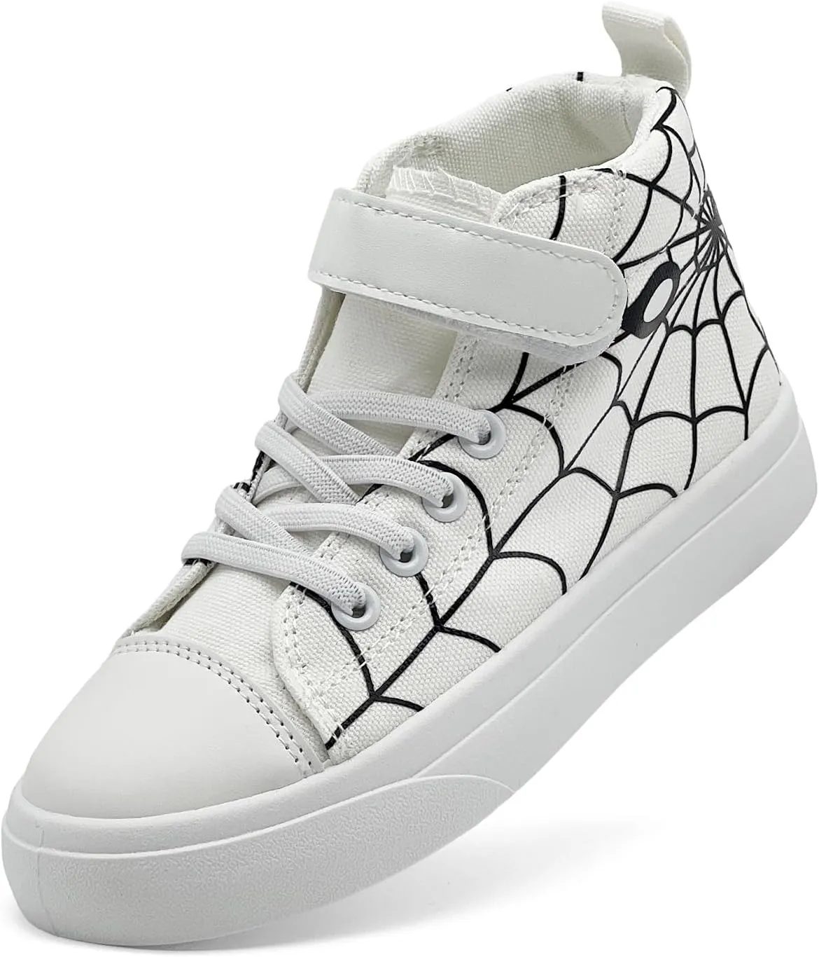 Toddler Boys Girls Shoes Kids High Top Canvas Sneakers Hook and Loops Lightweight Cartoon Casual Sneakers Walking Shoes