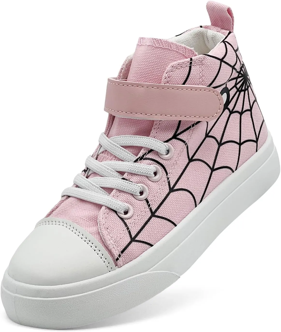Toddler Boys Girls Shoes Kids High Top Canvas Sneakers Hook and Loops Lightweight Cartoon Casual Sneakers Walking Shoes