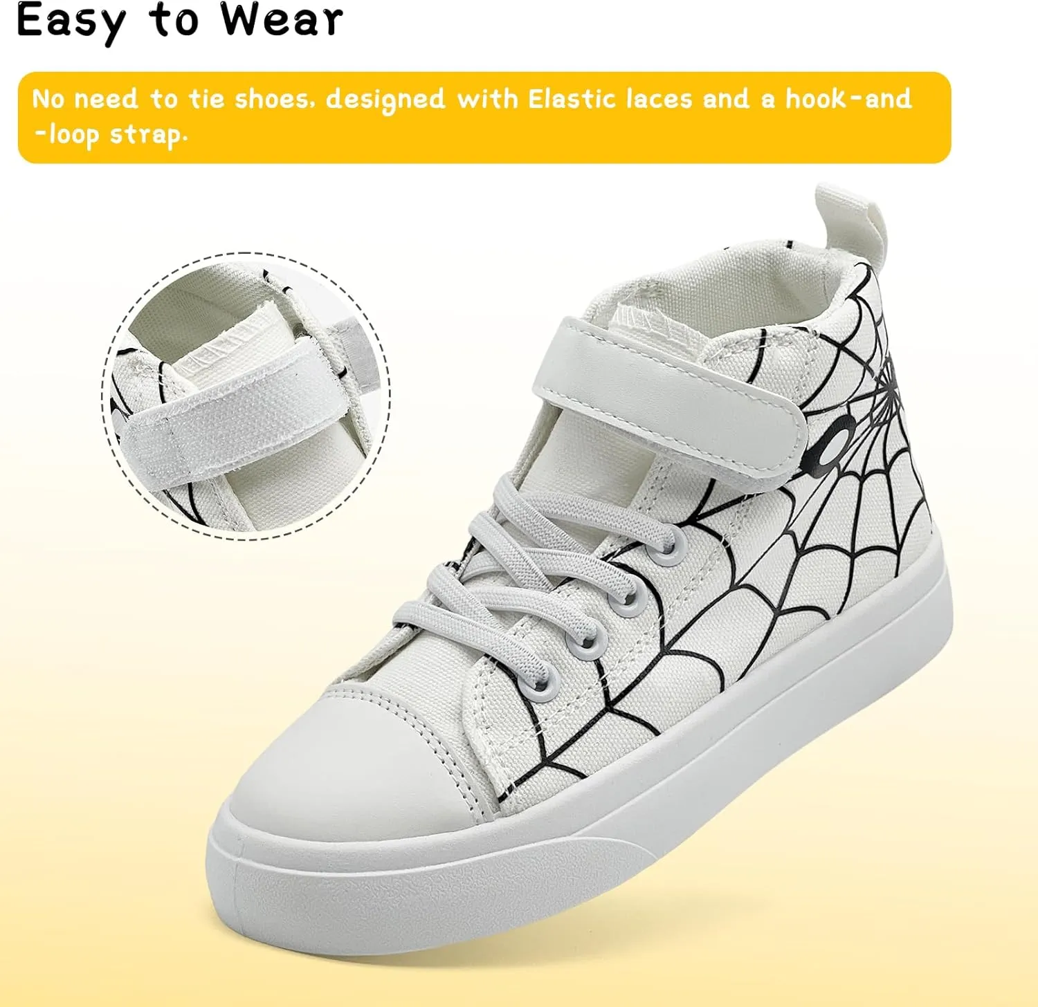 Toddler Boys Girls Shoes Kids High Top Canvas Sneakers Hook and Loops Lightweight Cartoon Casual Sneakers Walking Shoes