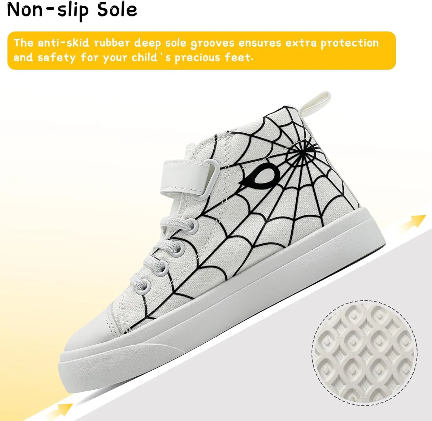 Toddler Boys Girls Shoes Kids High Top Canvas Sneakers Hook and Loops Lightweight Cartoon Casual Sneakers Walking Shoes