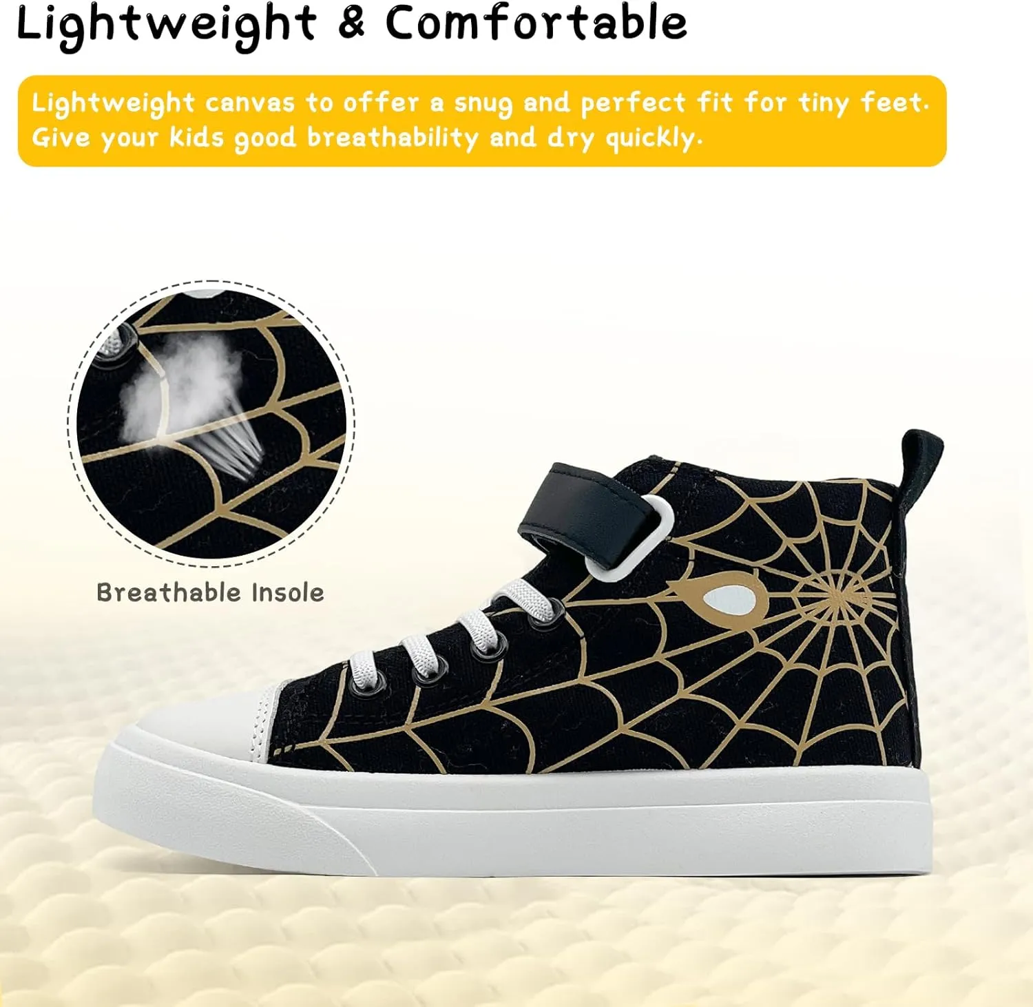 Toddler Boys Girls Shoes Kids High Top Canvas Sneakers Hook and Loops Lightweight Cartoon Casual Sneakers Walking Shoes