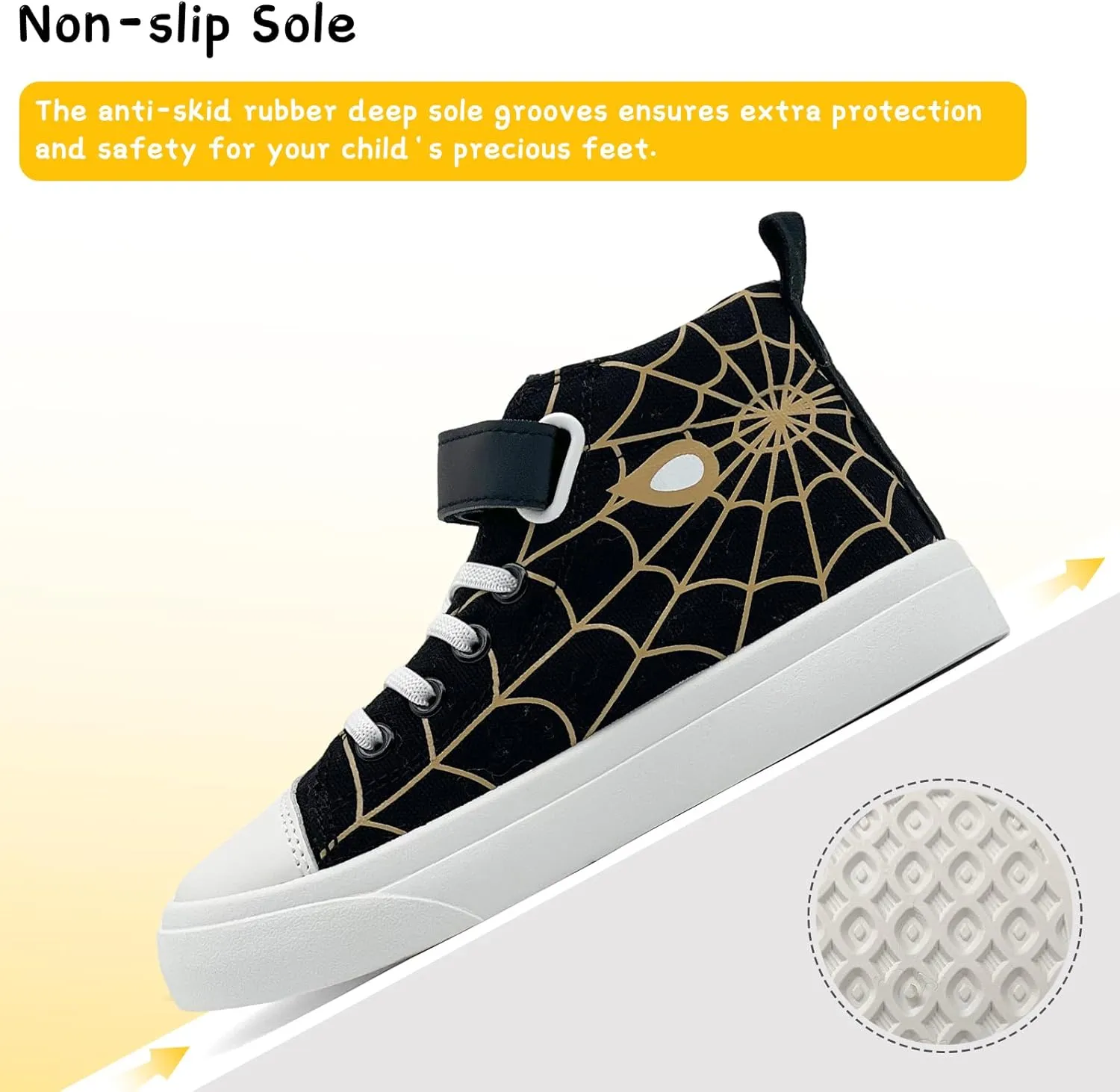 Toddler Boys Girls Shoes Kids High Top Canvas Sneakers Hook and Loops Lightweight Cartoon Casual Sneakers Walking Shoes