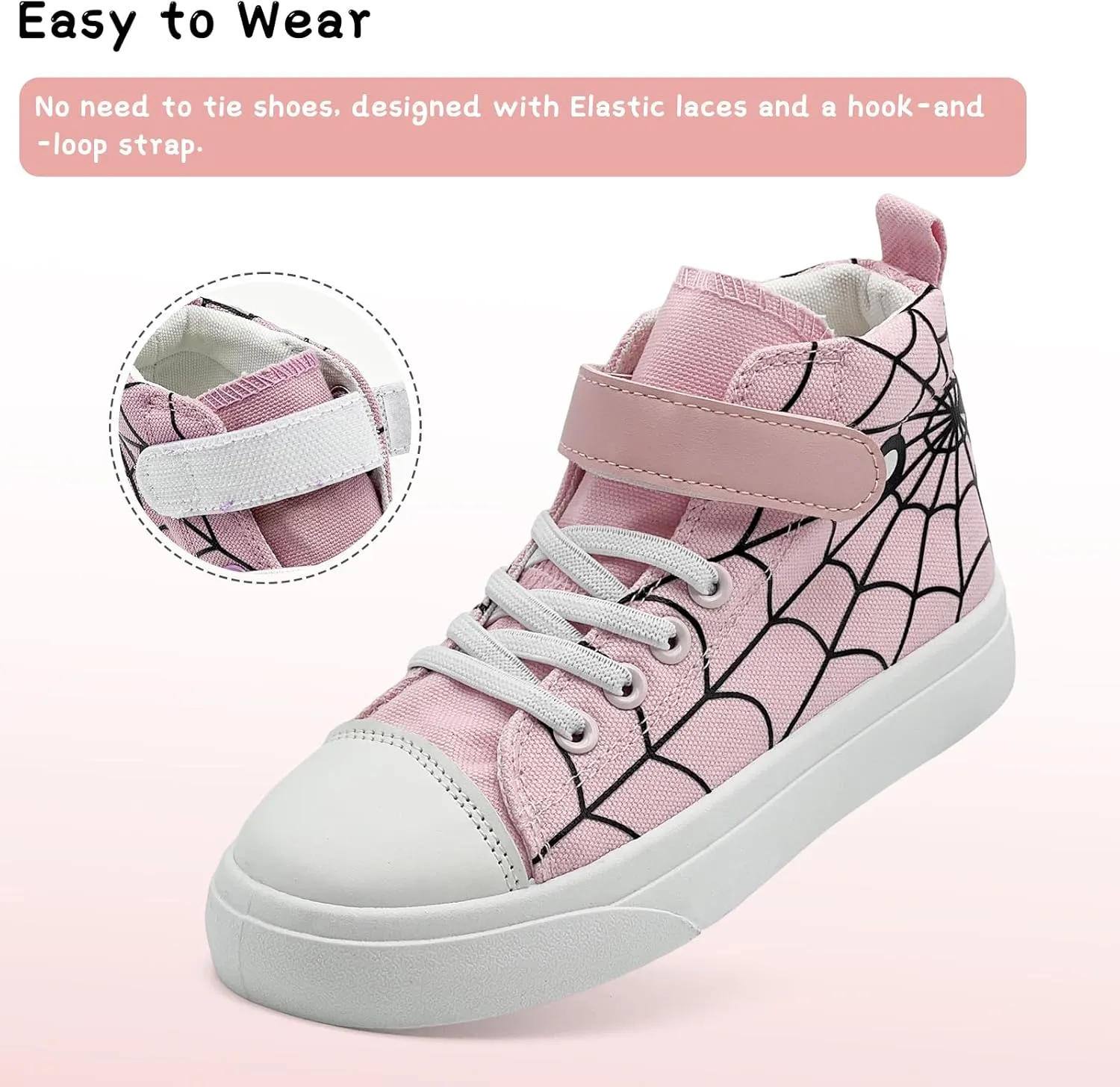 Toddler Boys Girls Shoes Kids High Top Canvas Sneakers Hook and Loops Lightweight Cartoon Casual Sneakers Walking Shoes