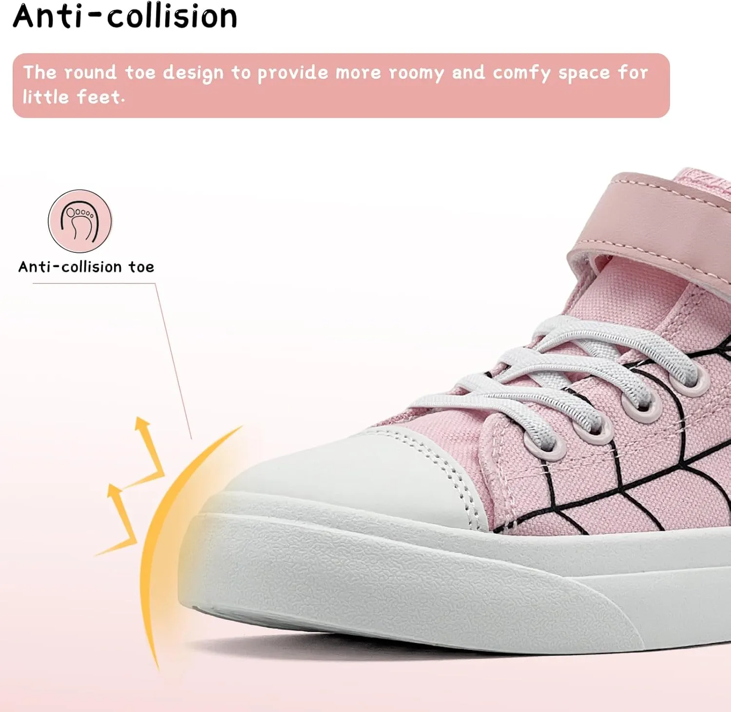 Toddler Boys Girls Shoes Kids High Top Canvas Sneakers Hook and Loops Lightweight Cartoon Casual Sneakers Walking Shoes