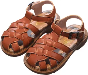 Toddler Girl Sandals Size 6 Girls Sandals Toddler Little Kid Closed Toe T Strap Flats Girls Sandals Size 9
