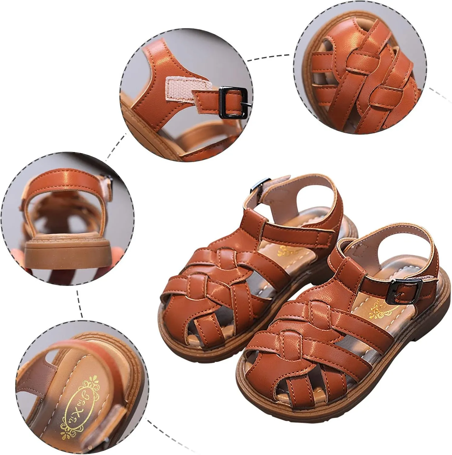 Toddler Girl Sandals Size 6 Girls Sandals Toddler Little Kid Closed Toe T Strap Flats Girls Sandals Size 9