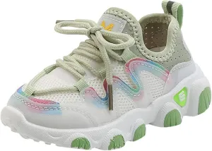 Toddler Girls Sneakers Kids Baby Mesh Breathable Comfortable Lace Up Soft Shoes Slip On Walking Running Tennis Shoes