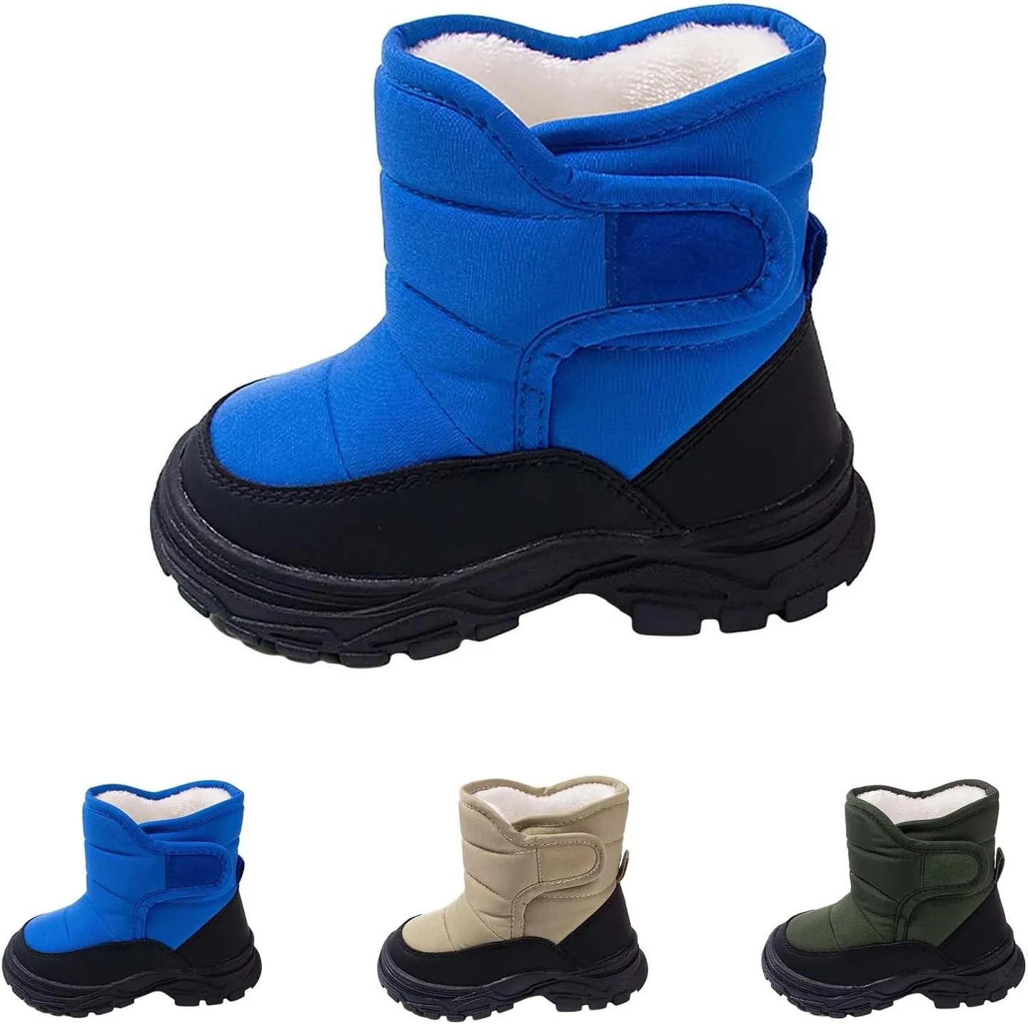 Toddler Rubber Sole Cotton Fuzzy Snow Booties Open Toe Fashion Loafers Shoes Warm Comfy Outdoor Ski Non Slip Sport Shoes